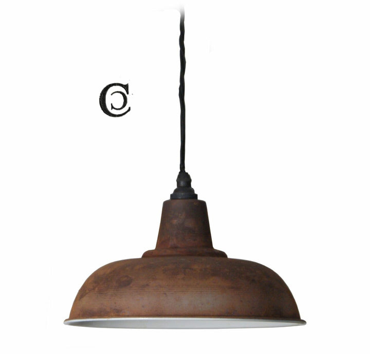 Pendant Hanging Light Shade KITCHEN Rust Iron Enamel 280mm