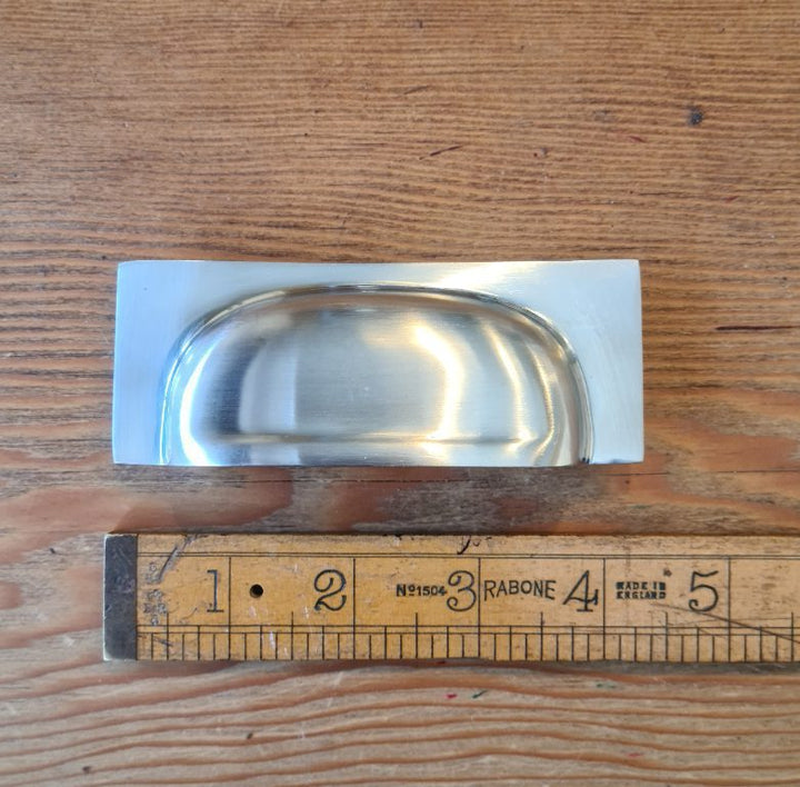 Cup Handle Square Rear Fix BRAMLEY Brushed Nickel 40mm x 108mm