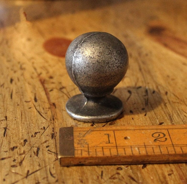 Knob Ball Stem Back Plate Cast Antique Iron 31mm Diameter M4