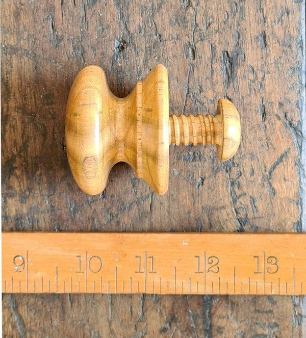 Turned Wooden Knob c/w Threaded Wood Spigot 53mm Diameter