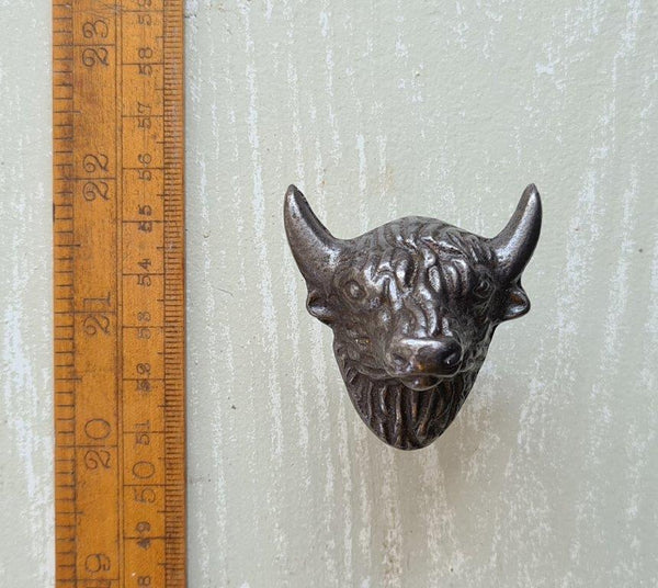 Knob Cupboard BUFFALO Face Cast Antique Iron 50mm