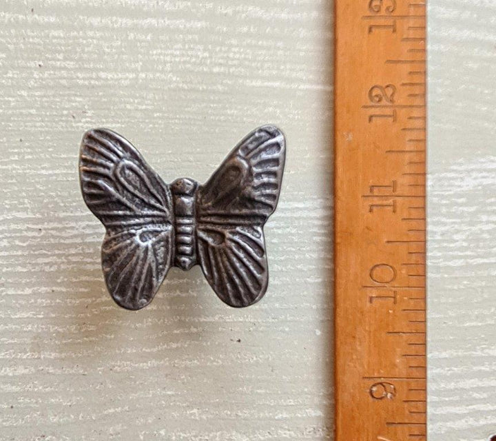 Knob Cupboard BUTTERFLY Cast Antique Iron 50mm