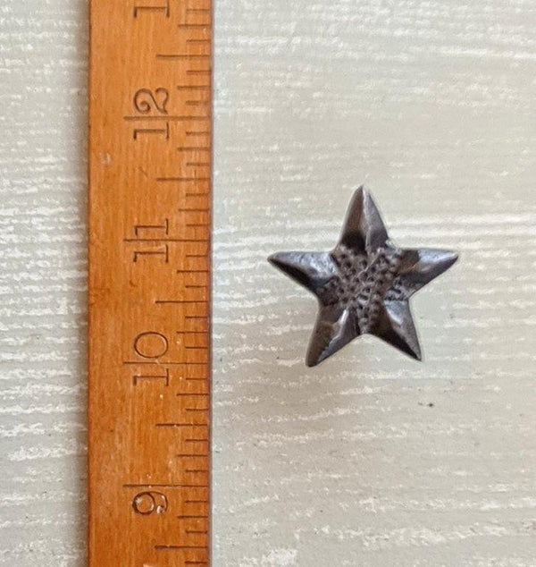 Knob Cupboard Cast POINTED STAR Cast Antique Iron 40mm