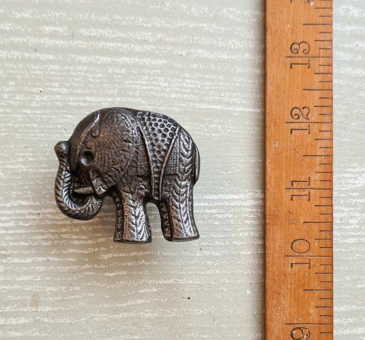 Knob Cupboard ELEPHANT African Cast Antique Iron 50mm