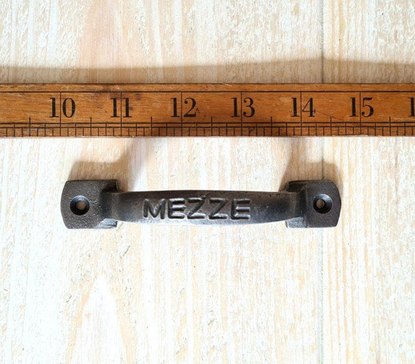 Square D Handle MEZZE Cast Antique Iron 120mm