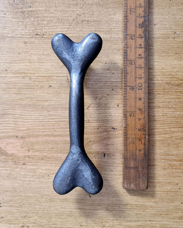 Drawer Handle BONE Shape Cast Antique Iron Rear Fix 150mm