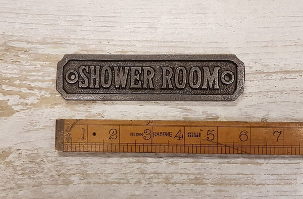 Plaque SHOWER ROOM Antique Iron