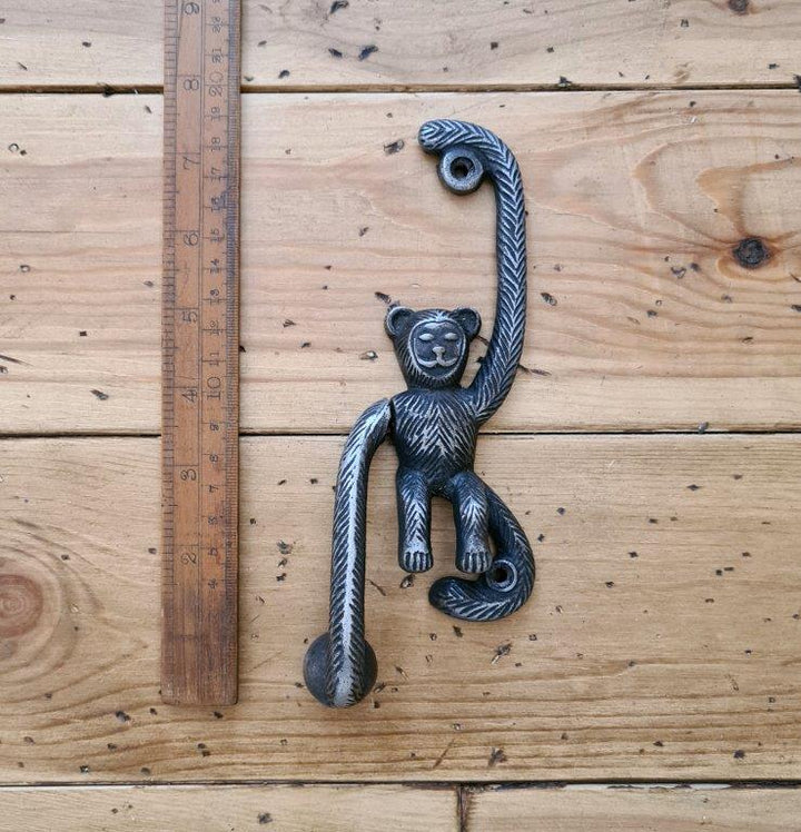 Door Knocker HANGING MONKEY Cast Antique Iron 175mm