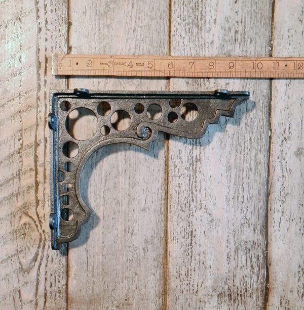 Shelf Bracket GUNSHOT Antique Iron 240mm x 195mm