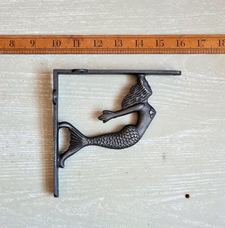 Shelf Bracket MERMAID Cast Antique Iron 150mm