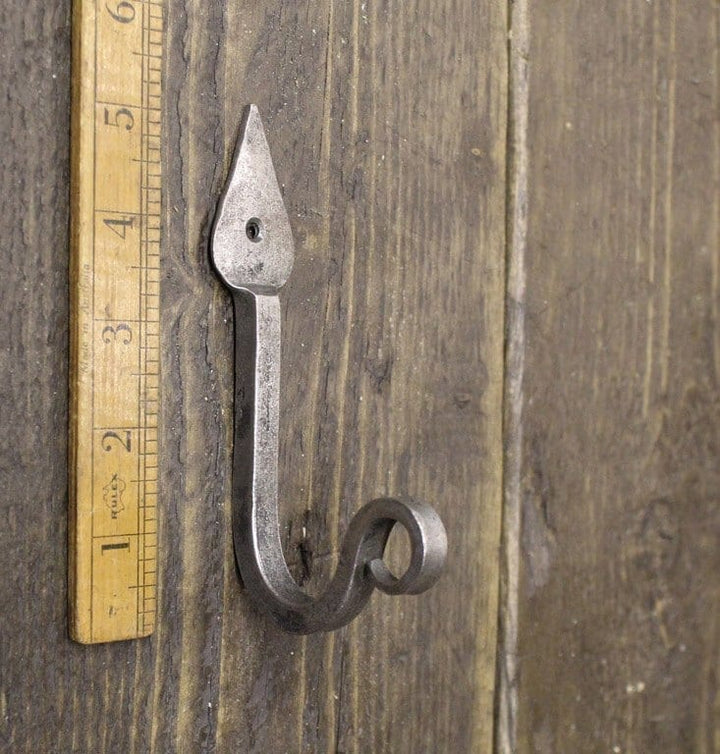 Coat Hook SHEPHERDS CROOK Hand Forged Antique Iron 130mm