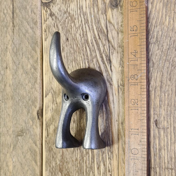 Coat Hook DOG TAIL Cast Antique Iron (MEDIUM) 115mm