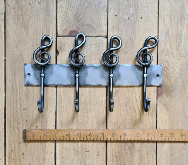 Hook Rail MUSIC STAVE 4 Cast Antique Iron 300mm