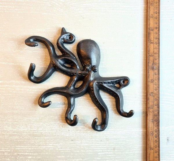 Multi Hook OCTOPUS Upright Head Cast Antique Iron 240mm