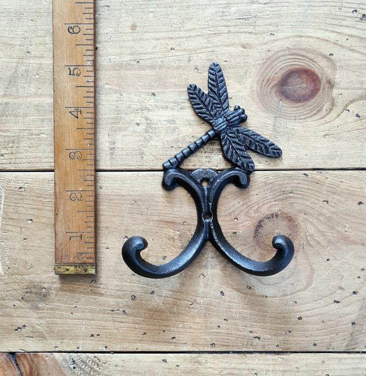 Coat Hook Double DRAGONFLY Antique Iron 100mm x 135mm high – Cottingham ...