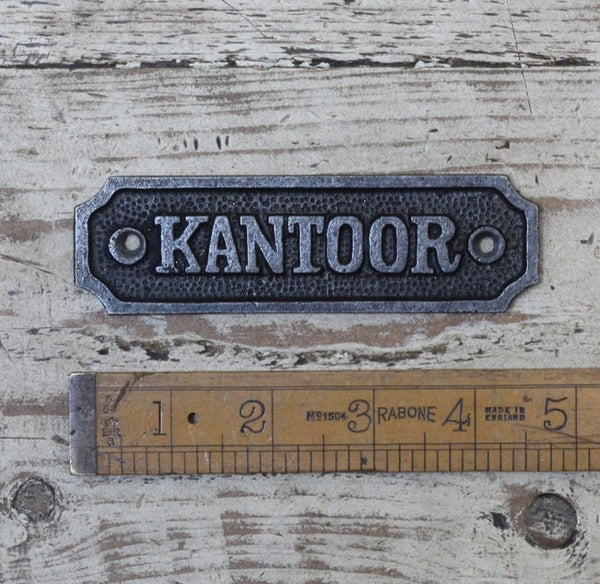 Plaque KANTOOR Antique Iron - 115mm x 35mm