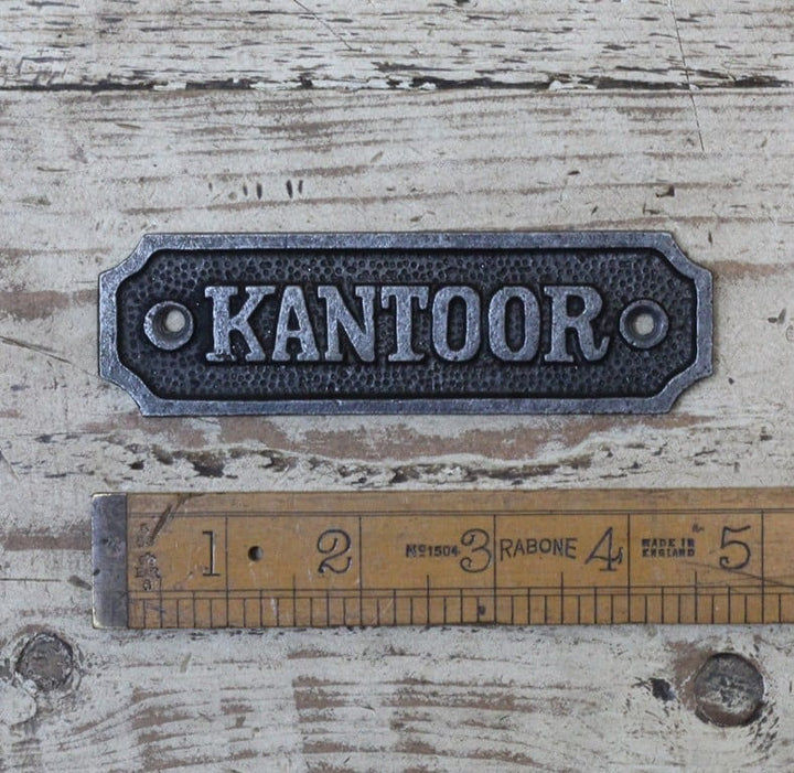 Plaque KANTOOR Antique Iron - 115mm x 35mm