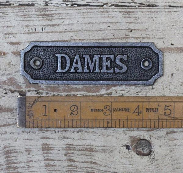 Plaque DAMES Cast Antique Iron 115mm x 35mm