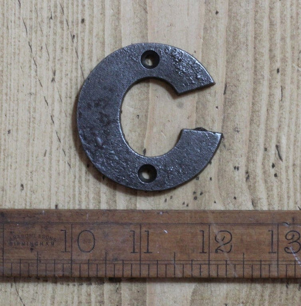 Cast Iron LETTER C Cast Antique Iron 50mm High