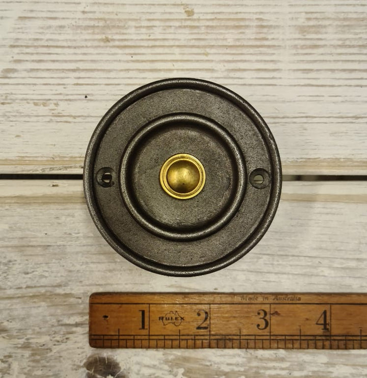 Door Bell Push PARAGON Antique Iron 80mm Diameter