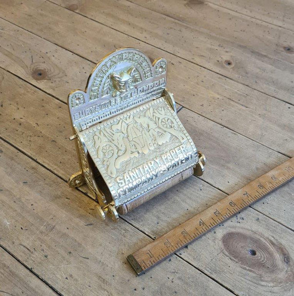 Toilet Roll Holder with Lid BURY ST LONDON Solid Brass DROPIN 150mm