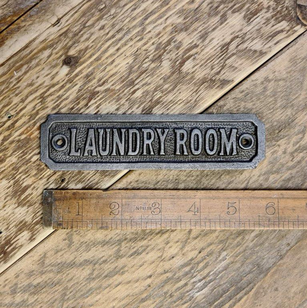 Plaque LAUNDRY ROOM Antique Iron - 148mm x 36mm