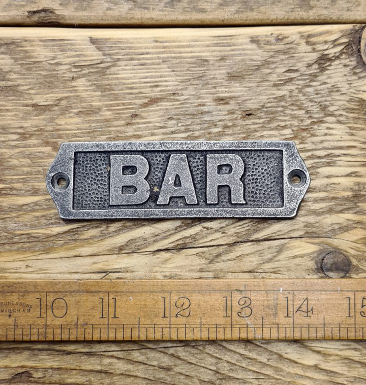 Plaque BAR Cast Antique Iron - 110mm x 33mm