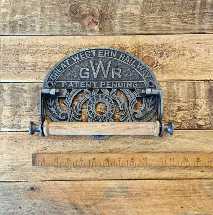 Kitchen Roll Holder GWR Cast Antique Iron for 225mm Roll