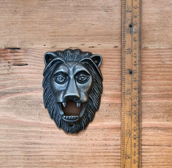 Bottle Opener Wall Mounted LION FACE Cast Antique Iron