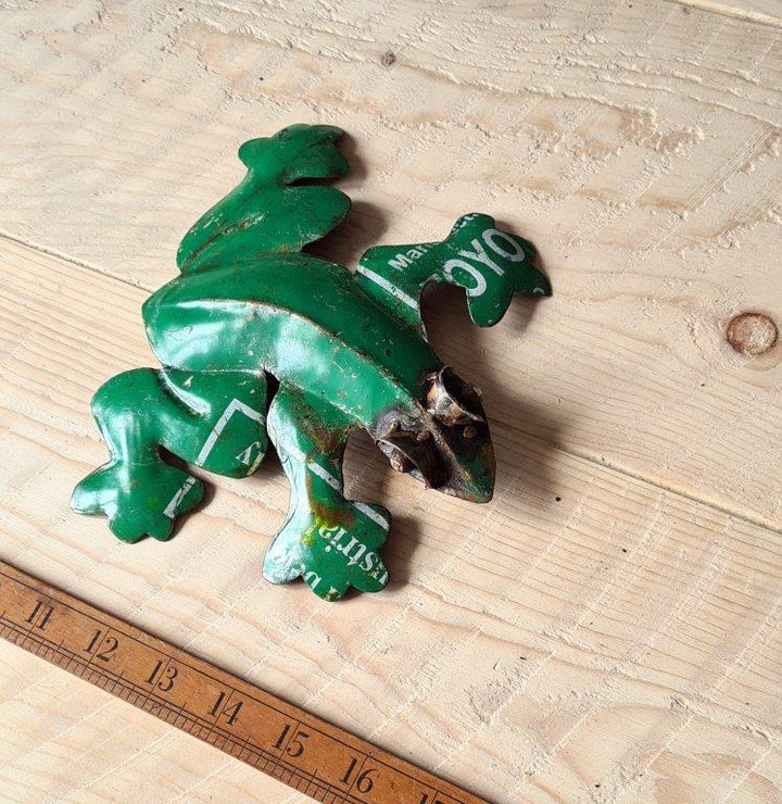 Ornament Tin FROG Upcycled Sheet Metal 180mm (P46)