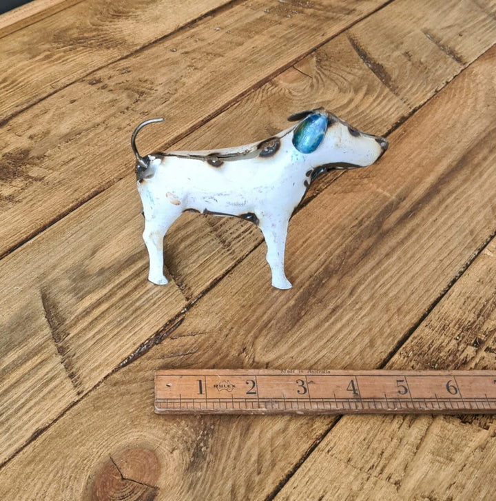 Ornament Tin STANDING DOG Upcycled Metal Sheet 120mm (F555)