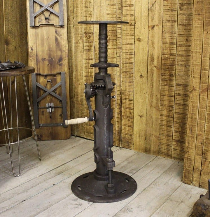 Table Pedestal GIN Type Heavy Wind Up Cast Iron 720 - 950mm