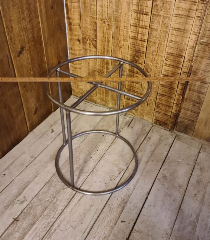 Sofa Table Circular ORBIT 15mm Rod Antique Iron 500mm High x 430mm Diameter