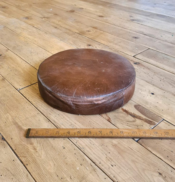 Stool Top Brown Leather 12.5" / 315mm Diameter x 50mm