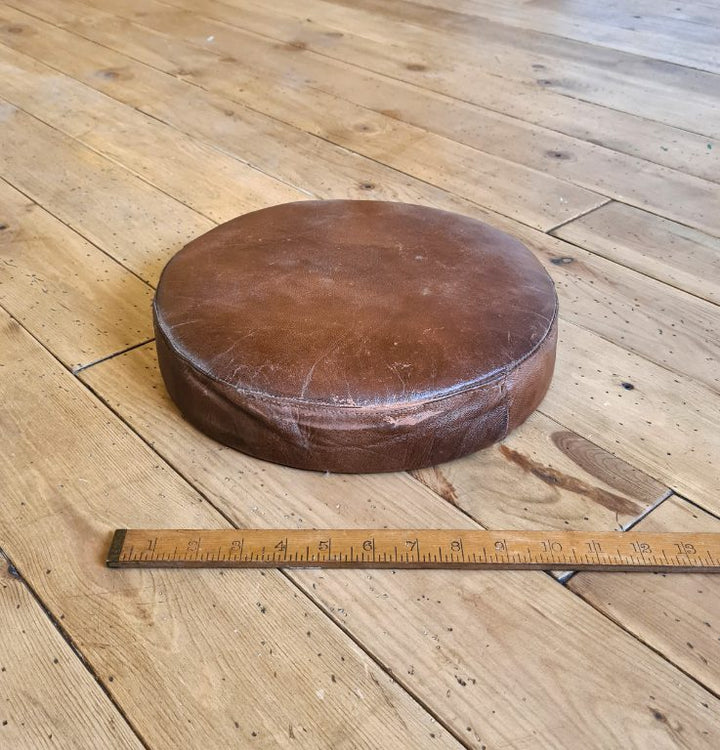 Stool Top Brown Leather 12.5" / 315mm Diameter x 50mm