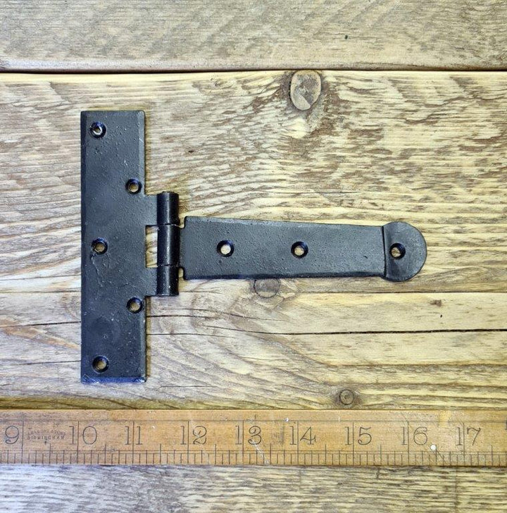 Tee Hinge Light Duty Penny End Hand Forged Black Wax 152mm x 125mm