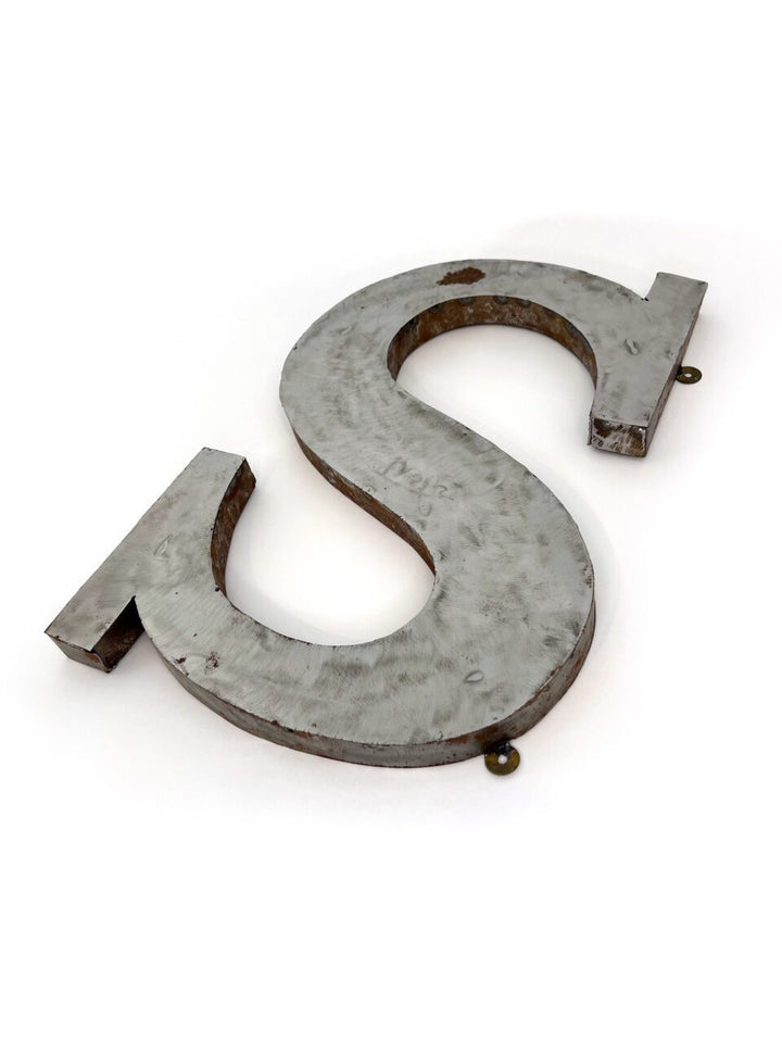 Wall Mounted Letter 'S' Antique Finish 400mm 16" High