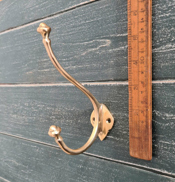 Coat Hook Double INGLEMIRE Solid Brass 140mm